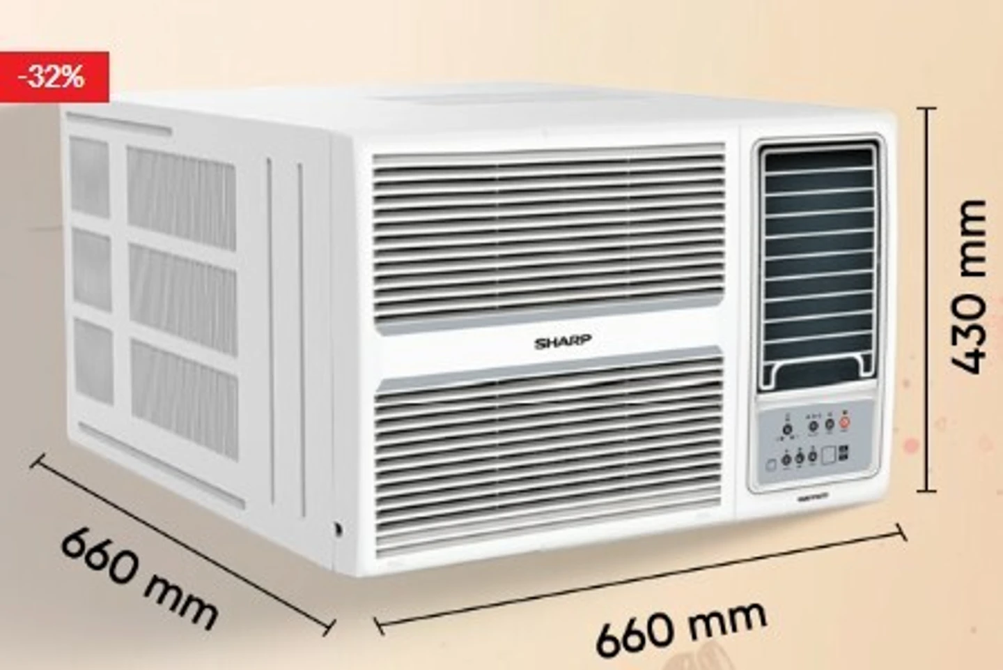 Sharp 1.5 Ton 3 Star Fixed Speed Window AC (AF-WA18F3X-SCN - Detail View