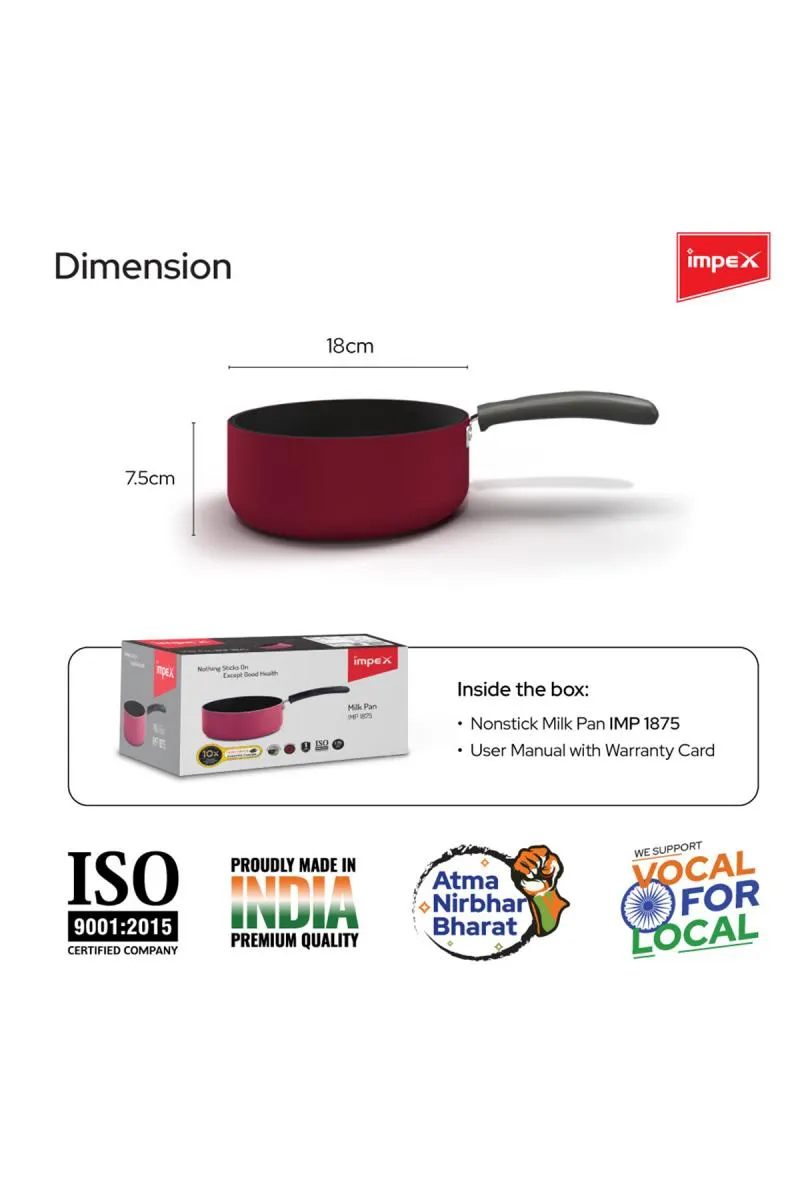 Impex IMP-1875 Premium Induction Base Nonstick Aluminium Milk Pan - Detail View
