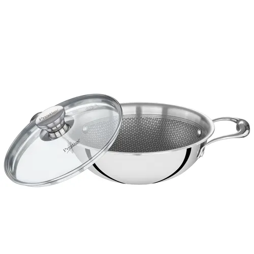 Prestige TRIPLY HexaMagic Kadai | Durable Honeycomb Non-Stick Structure | Low Oil Consumption | Metal Spoon Friendly | Gas & Induction Compatible | 15Y Product & 3Y Coating Warranty| ISI