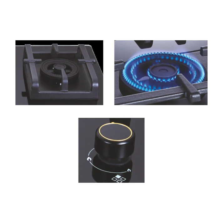Elica 75 cm 3 Burner Hob DFS PRO AB Series FLEXI DFS PRO AB 3B 75 DX - Alternate View