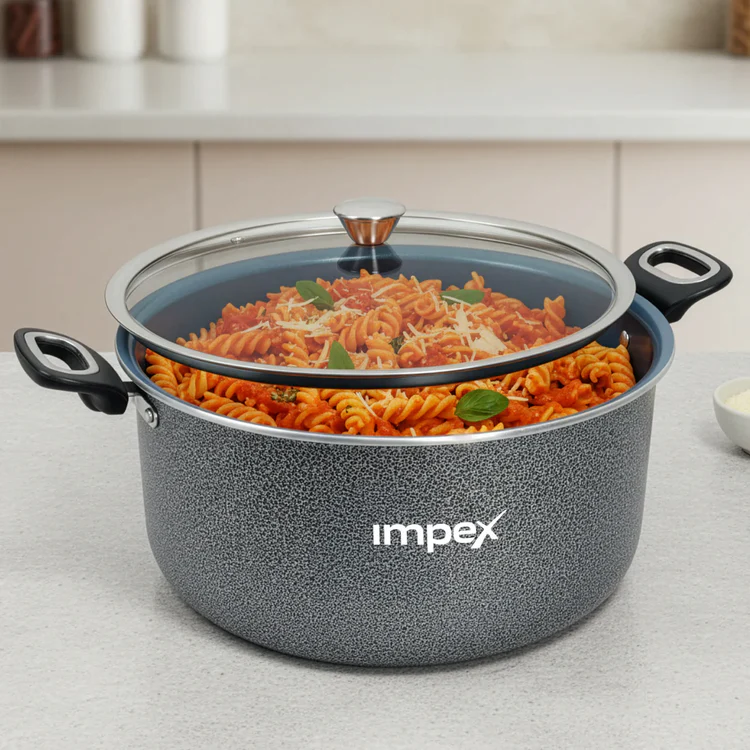 Trucera 8L Ceramic Biriyani Pot With Glass Lid