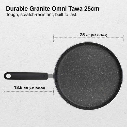 Prestige Omega Deluxe Granite Non-stick Round Base Omni Tawa (Black) - Alternate View