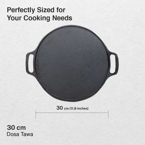 Prestige Cast Iron Scratch Resistant Round Base Dosa Tawa, 30cm (Black) - Alternate View
