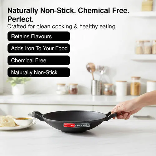Prestige Cast Iron Cookware Appachetty with Glass Lid, Dia 20 Cm - Detail View