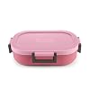 Go24 pexpo Tasty Bite Stainless Steel Insulated Tiffin Box for Kids (650ml) & Small Container (150ml) with Spoon - Pink - Detail View
