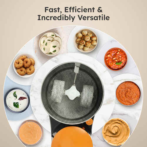 Prestige PWG 07 Wet Grinder with Stainless Steel Drum 200 W, 2 L (Black, Orange) - Detail View