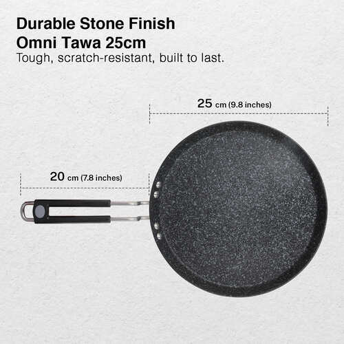 Prestige Durastone Hard Anodised 6 Layer Non-Stick Omni Tawa, 25 cm (Black) - Alternate View