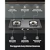 Sujata Gas stove 2 Burner Glass Top | Classic Gas stove Manual Ignition | 9 Years Warranty | 2 Burner Gas Stove | ISI Certified | LPG & PNG Compatible | Brass Burner (Black Colour) - Detail View