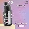 Go24 pexpo Piano 450 ISI Certified Stainless Steel Water Bottle for School Kids - 420ml | 6+ Years Age |Hot & Cold | with Sipper Cap |Double Wall | for Picnic, Outing - Black Space Printed - Alternate View