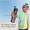 Go24 pexpo Water Bottle for School Kids, ISI Certified Stainless Steel Sipper Bottle for Kids 470ml | Hot & Cold Thermos Insulated Water Bottle|6+ Years Kids|Pico 500 - Black - Space - Detail View