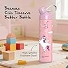 Go24 pexpo Water Bottle for School Kids, ISI Certified Stainless Steel Sipper Bottle for Kids 470ml | Hot & Cold Thermos Insulated Water Bottle|6+ Years Kids|Pico 500 - Pink - Unicorn - Detail View