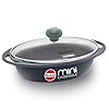 Hawkins 0.75 Litre Mini Casserole with Glass Lid, Oval Shaped Die-Cast pan for Cooking, Reheating, Serving and Storing, Grey (DCG75G)