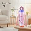 Go24 pexpo Pixy 500 ISI Certified Stainless Steel Water Bottle for School Kids - 470ml | Double Wall | Hot & Cold Vacuum Insulated Flask | 4+ Years Kids | School, Picnic - Baby Pink Rabbit Print - Alternate View