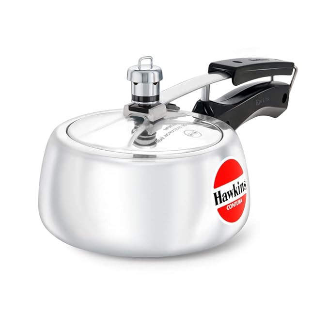 Hawkins Contura Aluminium Inner Lid Pressure Cooker, 1.5 Litre, Silver (HC15)
