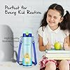 Go24 pexpo Pixy 500 ISI Certified Stainless Steel Water Bottle for School Kids - 470ml | Double Wall | Hot & Cold Vacuum Insulated Flask | 4+ Years Kids | School, Picnic, Sports - Sea Green Bear Print - Detail View