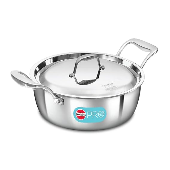 SS Tri-ply PRO Cook n Serve Bowl 3 Litre with Stainless Steel Lid (PSC30S)