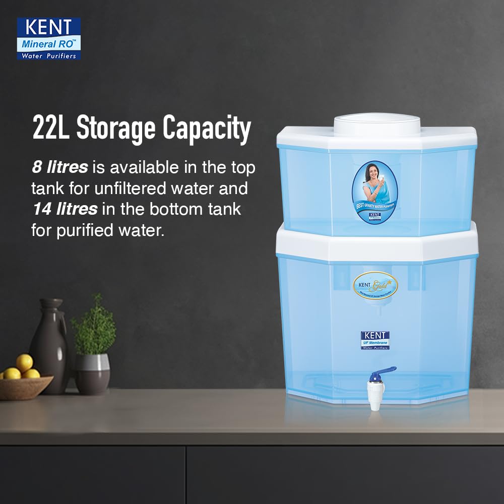 KENT Gold Star Gravity Based Water Purifier | UF Technology Based - Alternate View