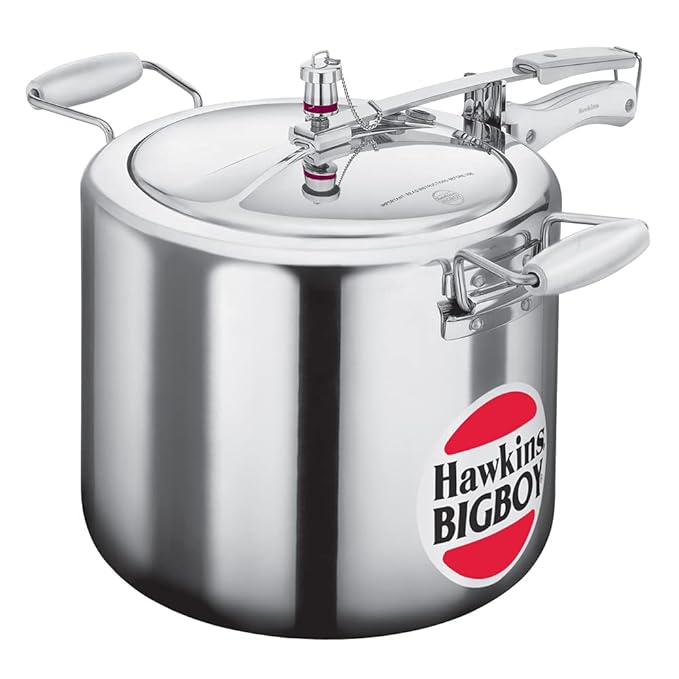 Hawkins 18 Litre Bigboy Pressure Cooker, Big Inner Lid Cooker, Silver (BB18), Aluminium