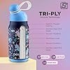 Go24 pexpo Piano Pro 450 ISI Certified Stainless Steel Water Bottle for School Kids - 420ml | 6+ Years Age | Hot & Cold | with Sipper Cap | Double Wall | for Picnic, Outing - Blue Unicorn Print - Alternate View