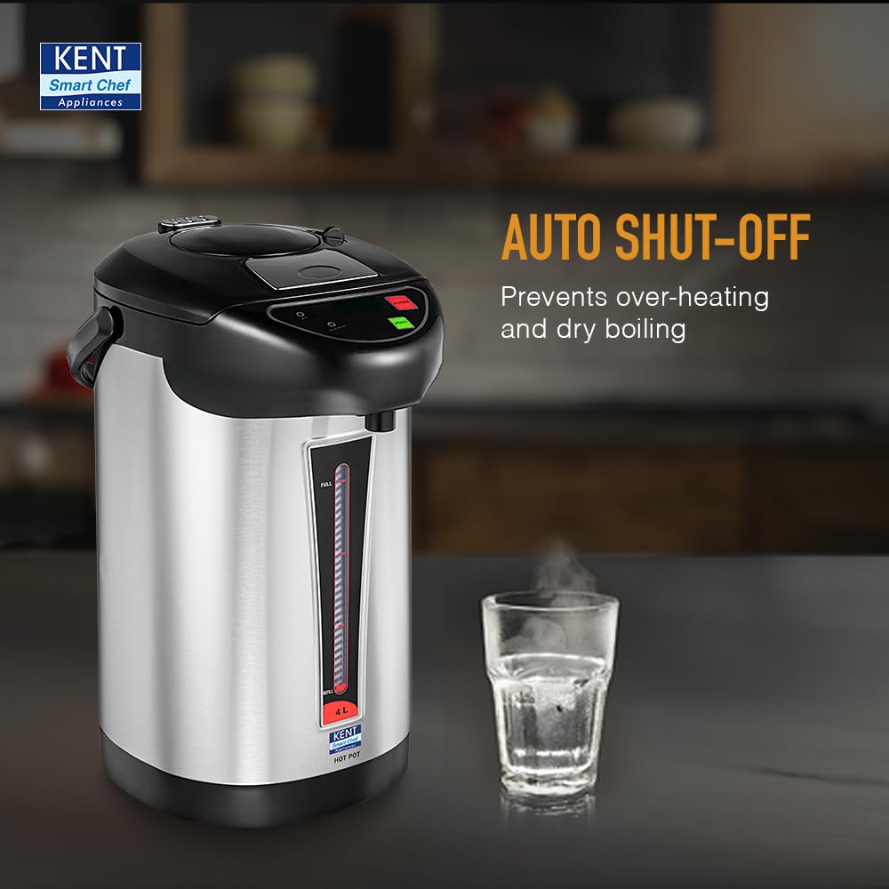 KENT Hot Pot Auto Electric Kettle with Water Dispenser 4 Liters Storage Capacity 750 - Detail View