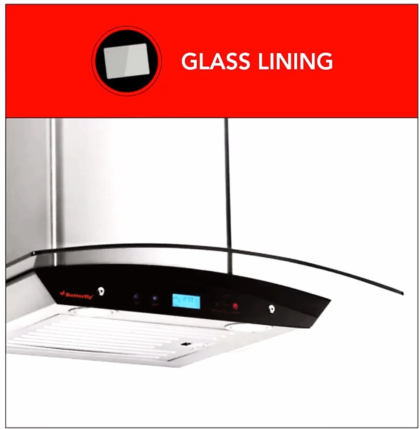 Butterfly Reflection plus auto clean 1200 CMH 54 cm Auto Clean Chimney - Detail View