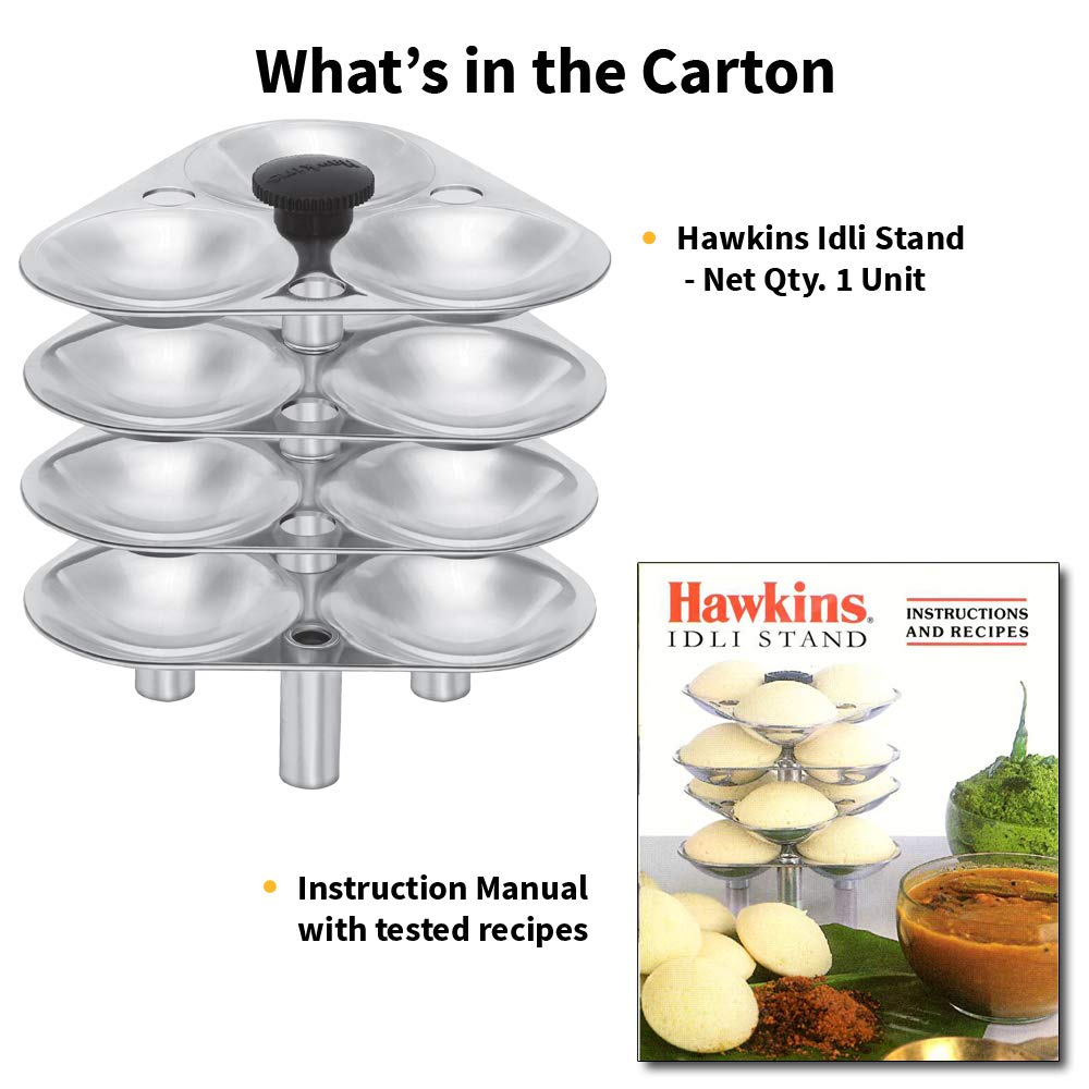 Hawkins Mini Idli Stand - 12 Mini Idlis, (For 3 Litre and bigger Pressure Cooker), Silver (ID12S),Aluminium - Detail View