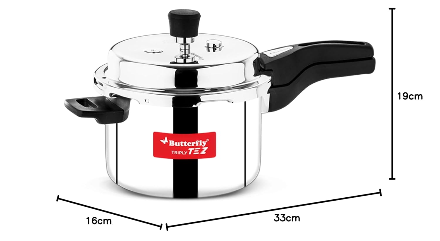 Butterfly Tez Triply 3 Litres Pressure Cooker | Outer Lid - Detail View
