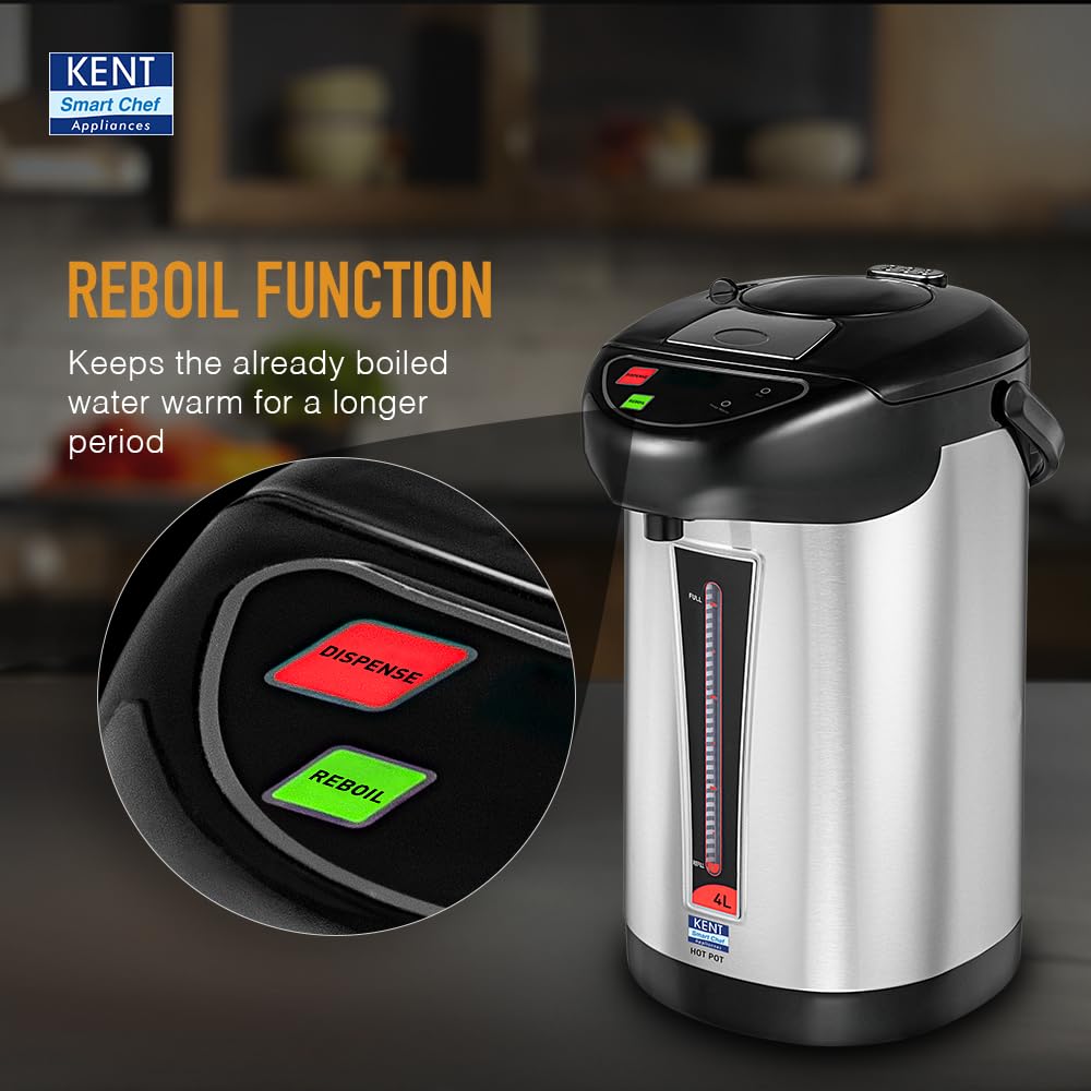 KENT Hot Pot Auto Electric Kettle with Water Dispenser 4 Liters Storage Capacity 750 - Alternate View