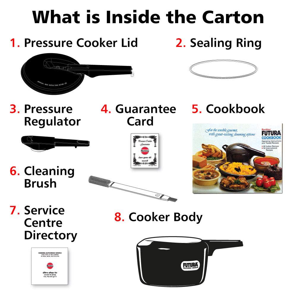 Hawkins Fp20 Futura Hard Anodised Aluminium Inner Lid Pressure Cooker (2 Liter, Black) - Detail View