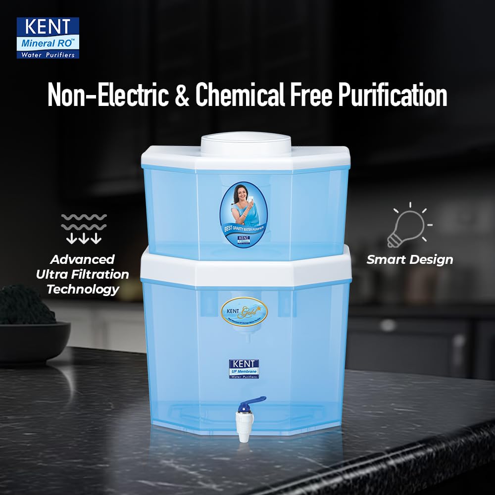 KENT Gold Star Gravity Based Water Purifier | UF Technology Based - Detail View