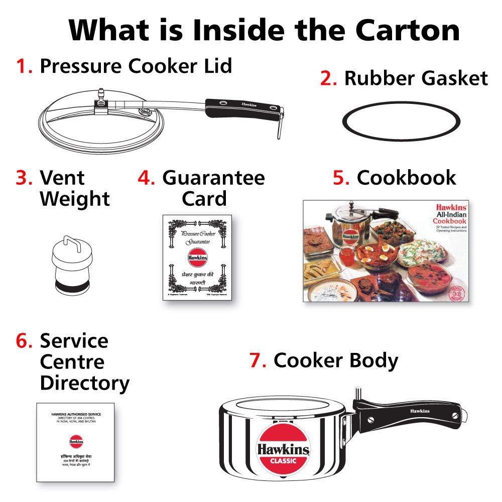 Hawkins Classic 1.5 Litre Pressure Cooker - Detail View