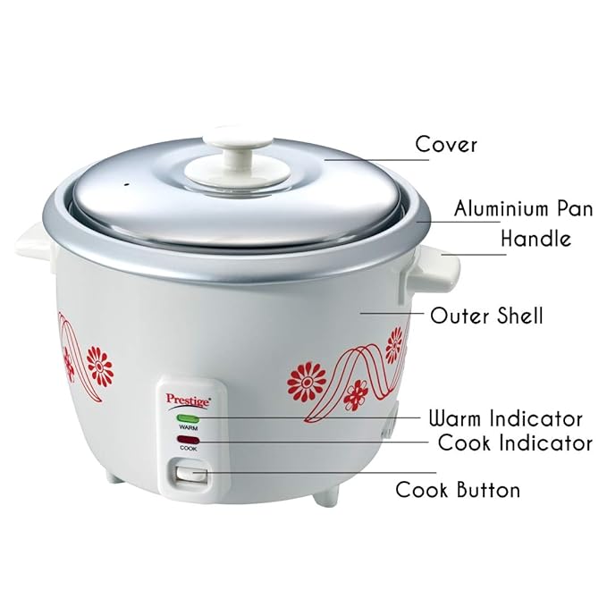 Prestige Delight PRWO 1.8 Electric Rice Cooker (White), 1.8 Litre - Alternate View