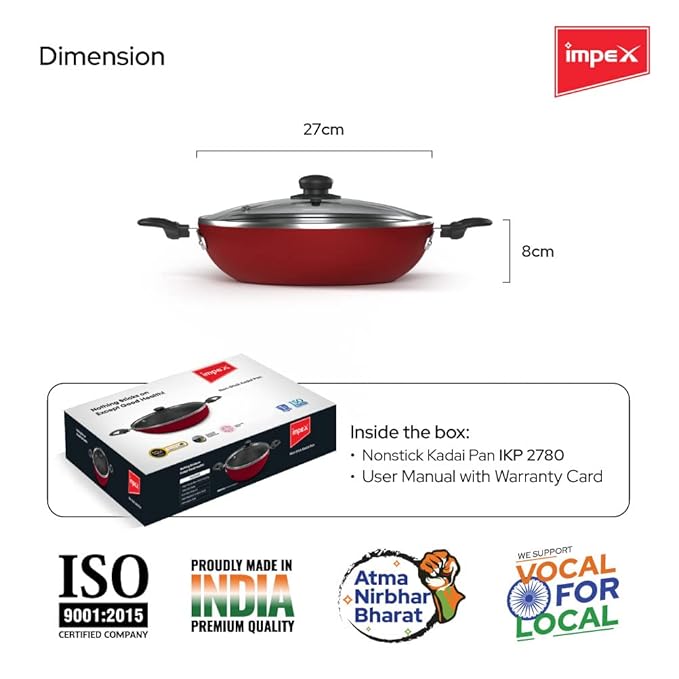 Impex Premium Nonstick Aluminium Kadai Pan - Alternate View