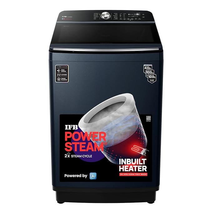 IFB 12 Kg 5 Star with DeepClean® Technology, AI Powered, Fully Automatic Top Load Washing Machine (2025 Model, TL121RB2SN, PowerSteam®, Inbuilt Heater, 5D Wash, Aqua Energie, Royal Blue)