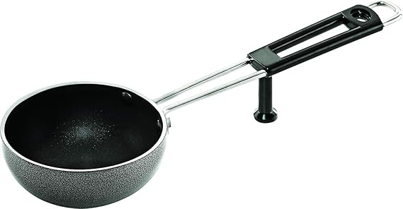 Butterfly Raga Non-Stick Aluminium Tadka Pan, 13 cm, Black