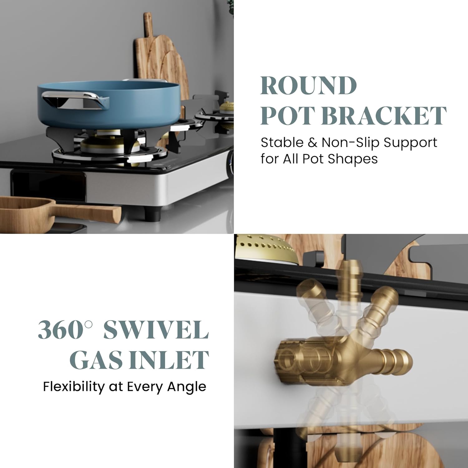 Sunshine Olympic Gas Stove | 4 Burner Glass Gas Stove - Detail View
