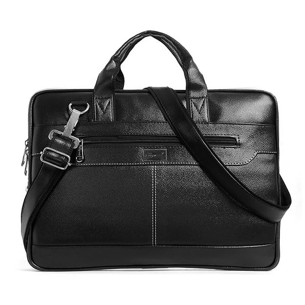 Bagneeds® 14 Inch Laptop Office Bag for Men & Women | Premium Synthetic Leather Business Briefcase | Padded Compartment | Adjustable Shoulder Strap