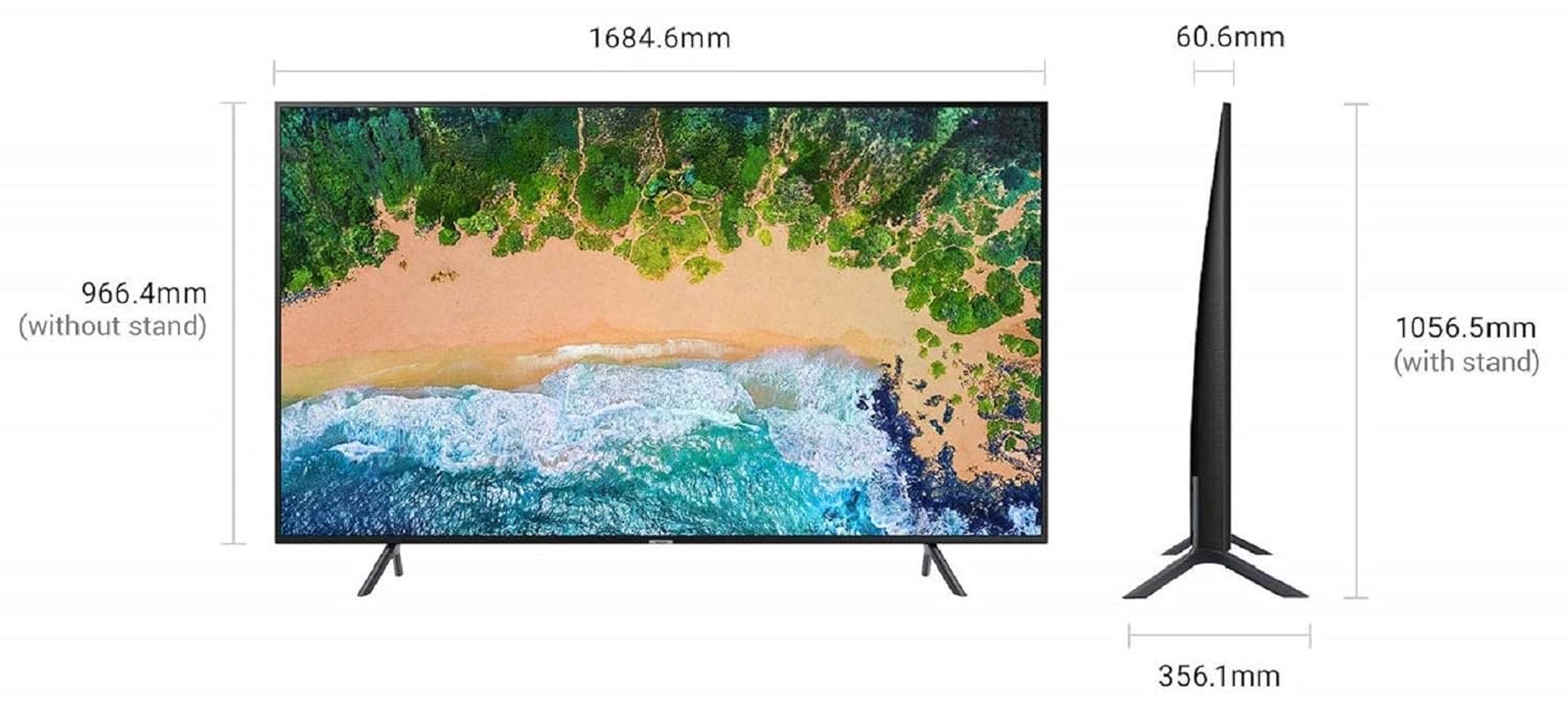 Samsung 189 cm (75 inches) 7 Series 75NU7100 4K LED Smart TV (Black) - Alternate View