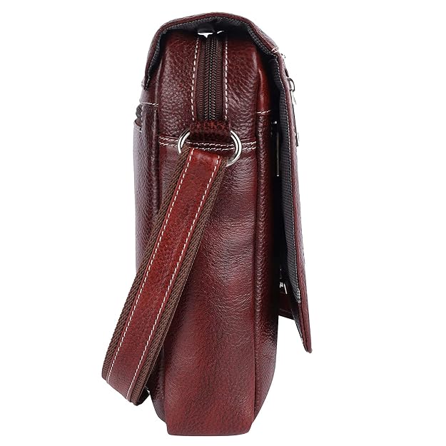 Keegan 100% Pure Genuine Leather 8 Inchs Unisex Leather Bag| for Men and Women - Alternate View