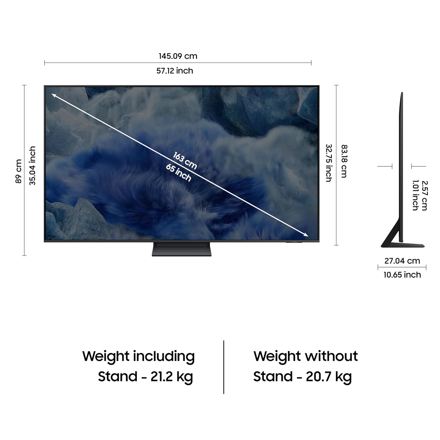 Samsung 138 cm (65 inches) 4K Ultra HD QLED Smart TV QA65Q8FAAULXL (Black) - Alternate View