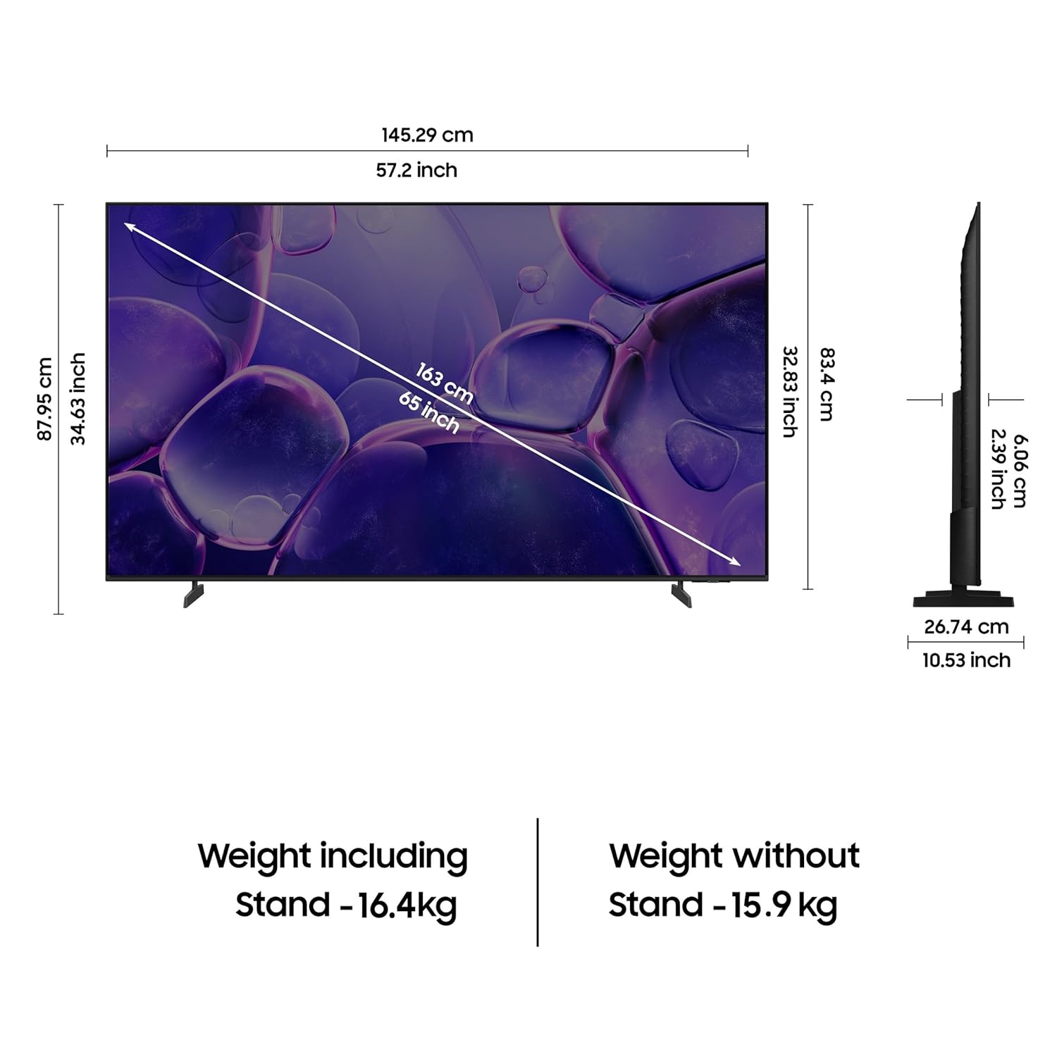 Samsung 163 cm (65 inches) Crystal 4K Ultra HD Smart LED TV UA65U8600FULXL (Black) - Alternate View