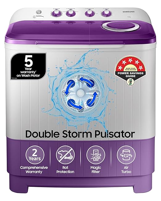 Samsung 7 kg, 5 star, Semi Automatic Top Load Washing Machine (WT70M3000UU/TL, Air Turbo Drying