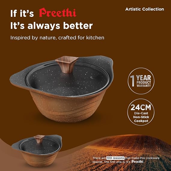 Preethi Artistic Collection Die Cast Non Stick Kadai - Alternate View