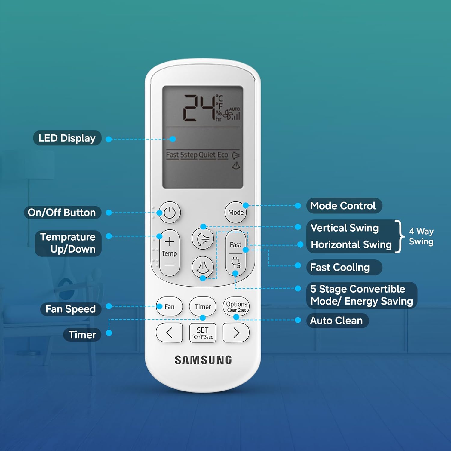 Samsung 1.5 Ton 3 Star,New Star rated, Bespoke AI Inverter Smart Split AC  - Detail View
