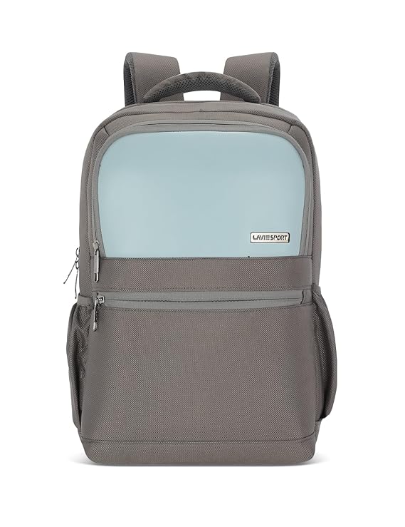 Lavie Sport 45cm Pioneer 24 Litres Laptop Backpack with Trolley Sleeve For Men & Women|Vegan Leather|Office Travel Backpack|Front organizer|Bottle Holder|Fits upto 14" Laptop