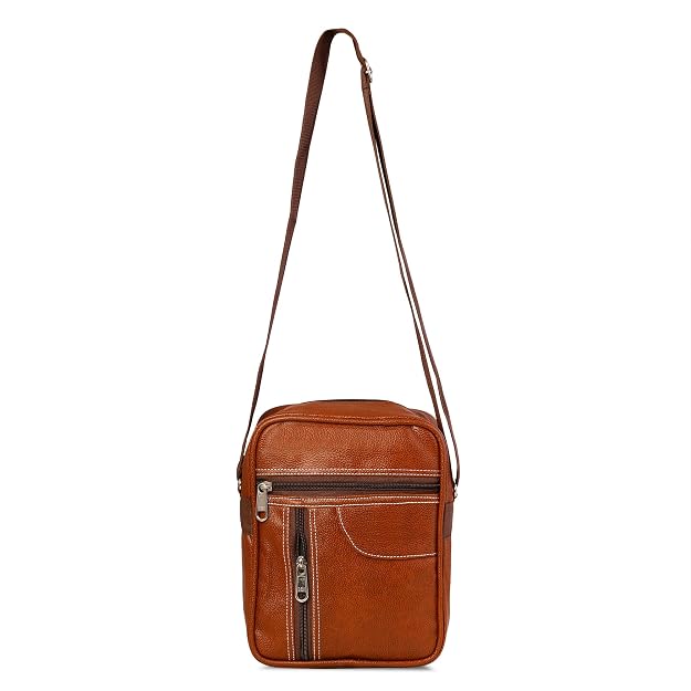 Alliedsales brown/tan leather sling bag ASTSB-004 - Alternate View