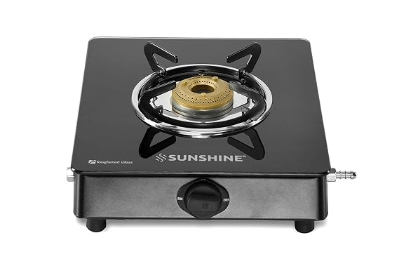 Sunshine Apollo Gas Stove Manual Ignition (Glass Top, 2 year warranty with Doorstep Service) (1-Burner)