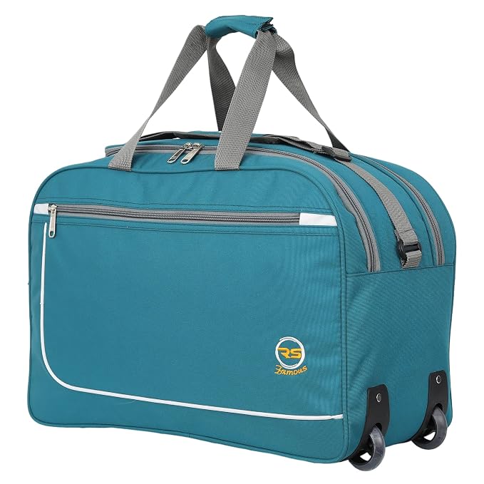 65L Strolley Duffel Bag - Waterproof Polyester Lightweight Luggage Travel Bag with 2 Wheels