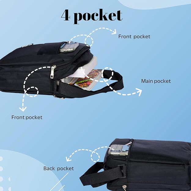 Nylon Sling Cross Body Water Resistance Travel Shoulder Bag - Detail View