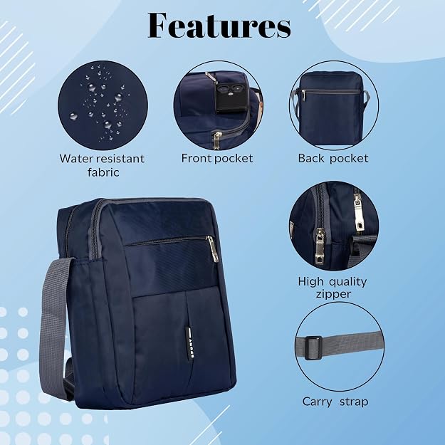Nylon Sling Cross Body Water Resistance Travel Shoulder Bag - Alternate View
